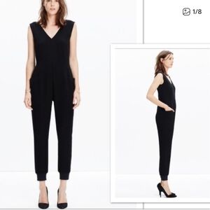 Madewell Kent Sleeveless Jumpsuit Black Jogger Leg